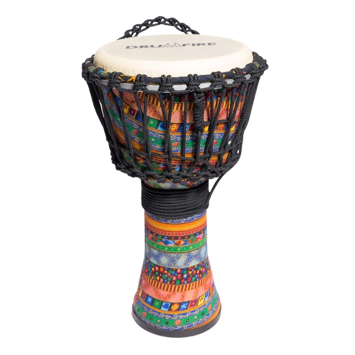 Drumfire 8" Synthetic Head Rope Djembe with Gig Bag - Multicolour — view 4