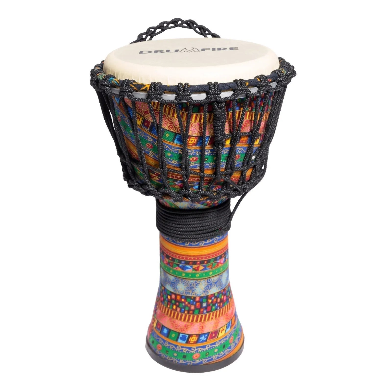 Drumfire 8" Synthetic Head Rope Djembe with Gig Bag - Multicolour — view 4