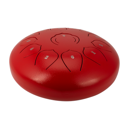 Drumfire 12" 13 Note Tongue Drum with Case - Red