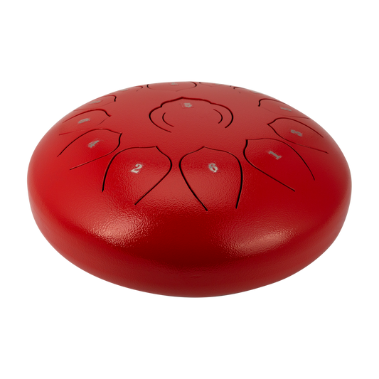 Drumfire 12" 13 Note Tongue Drum with Case - Red