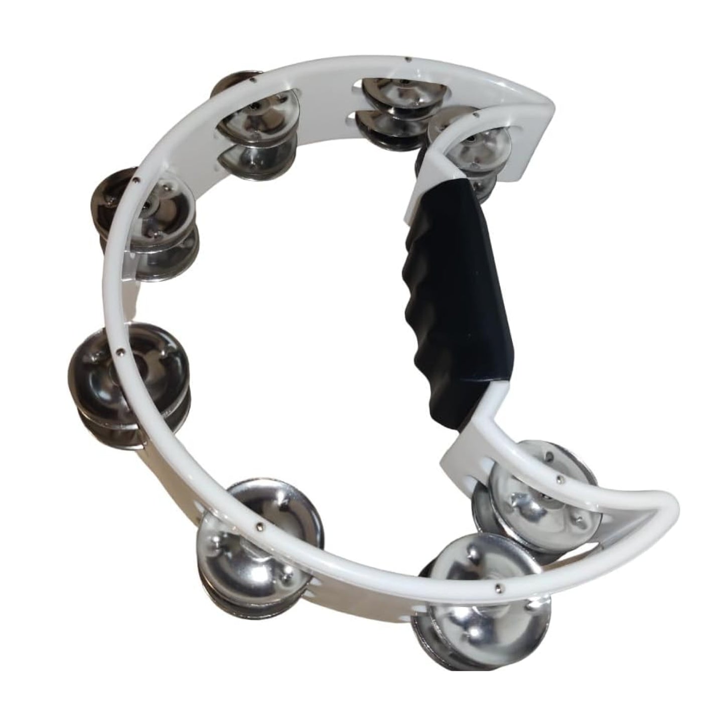 Drumfire DFP-TP1-WHT Half Moon ABS Tambourine Single Row Jingles White