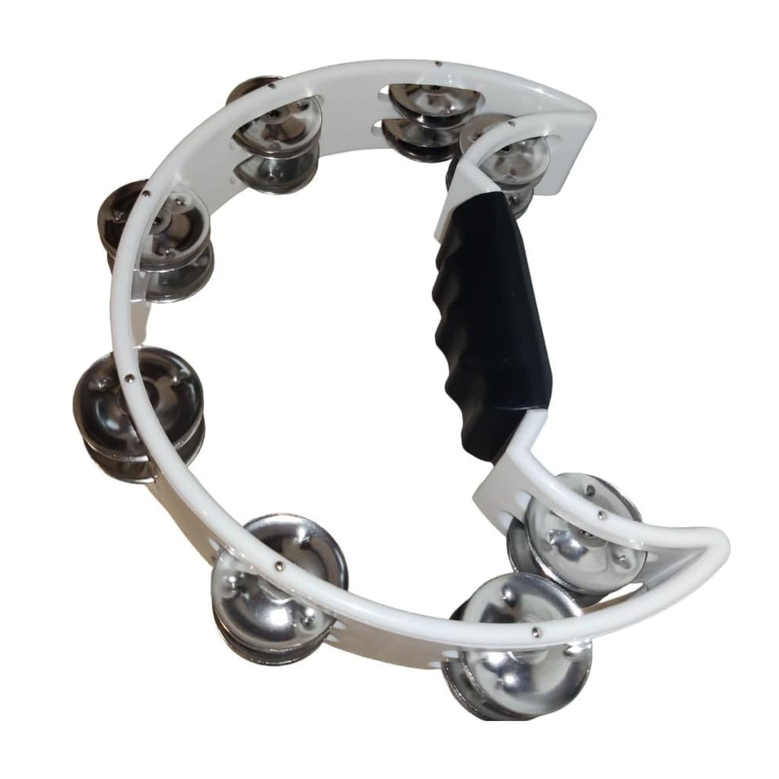 Drumfire DFP-TP1-WHT Half Moon ABS Tambourine Single Row Jingles White