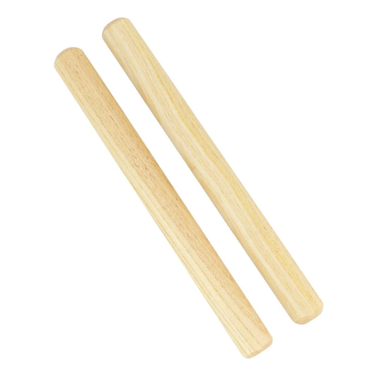 Drumfire DFP-WC77-NGL Wood Claves Set - Natural Gloss, Thicker Hardwood, 2 Pieces