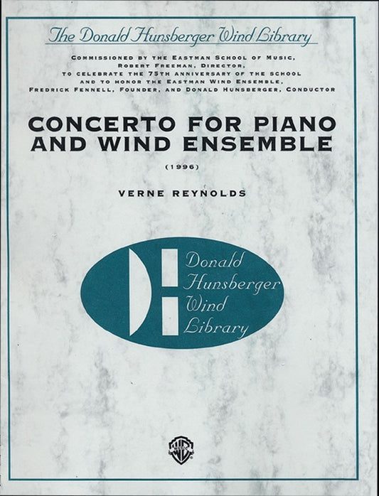 Concerto For Piano And Wind Ens 1966 Concert Band Gr 6 Score