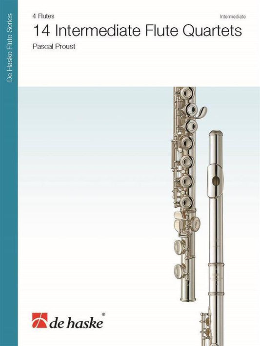 14 Intermediate Flute Quartets (Music Score/Parts) Book