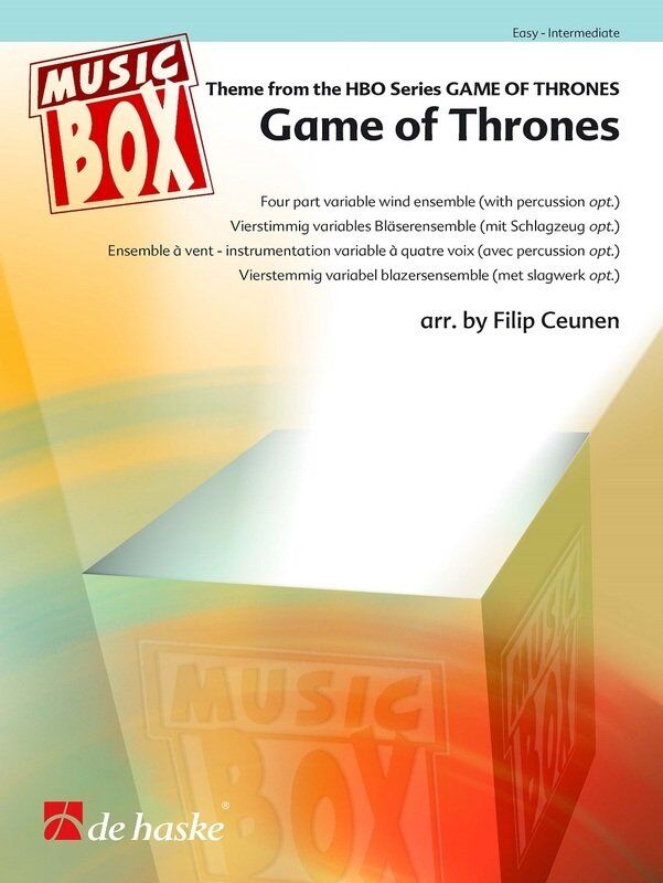 Game of Thrones 4 Part Variable Wind Ensemble SC/PTS by Ramin Djawadi, Arranged by Filip Ceunen, De Haske Publications