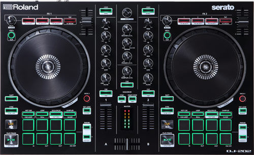 ROLAND DJ-202 Serato DJ Lite Controller - Compact Design, Professional Features, Rugged Portability