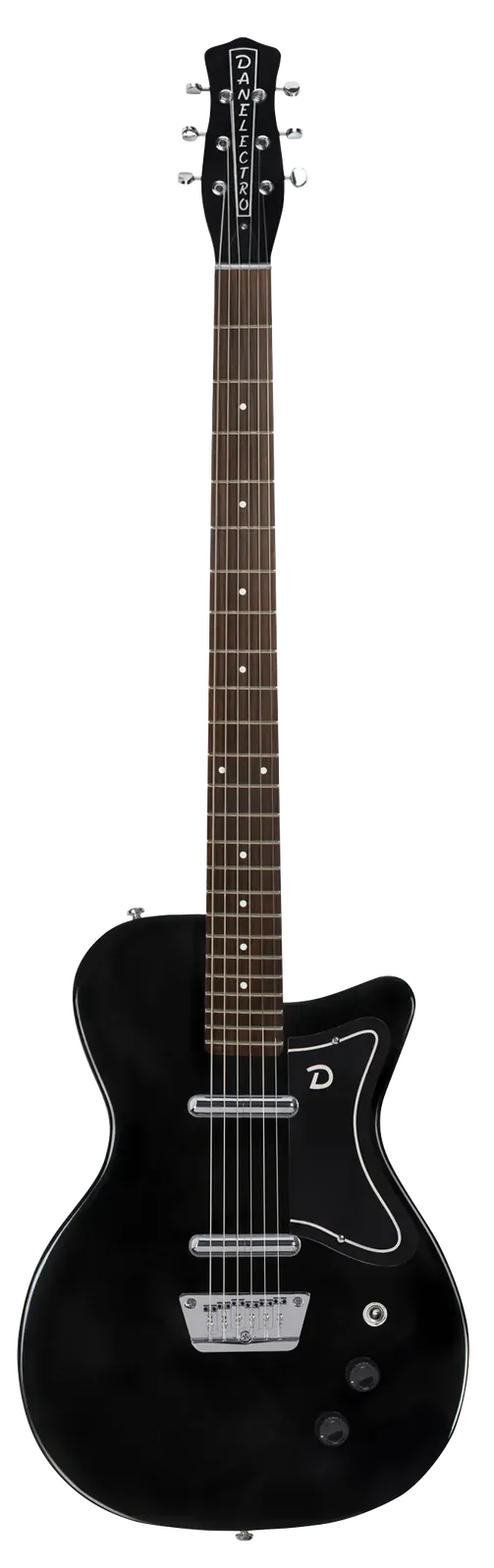Dan Electro Danelectro '56 Baritone Electric Guitar - Black with High-Output Lipstick Pickups — view 2