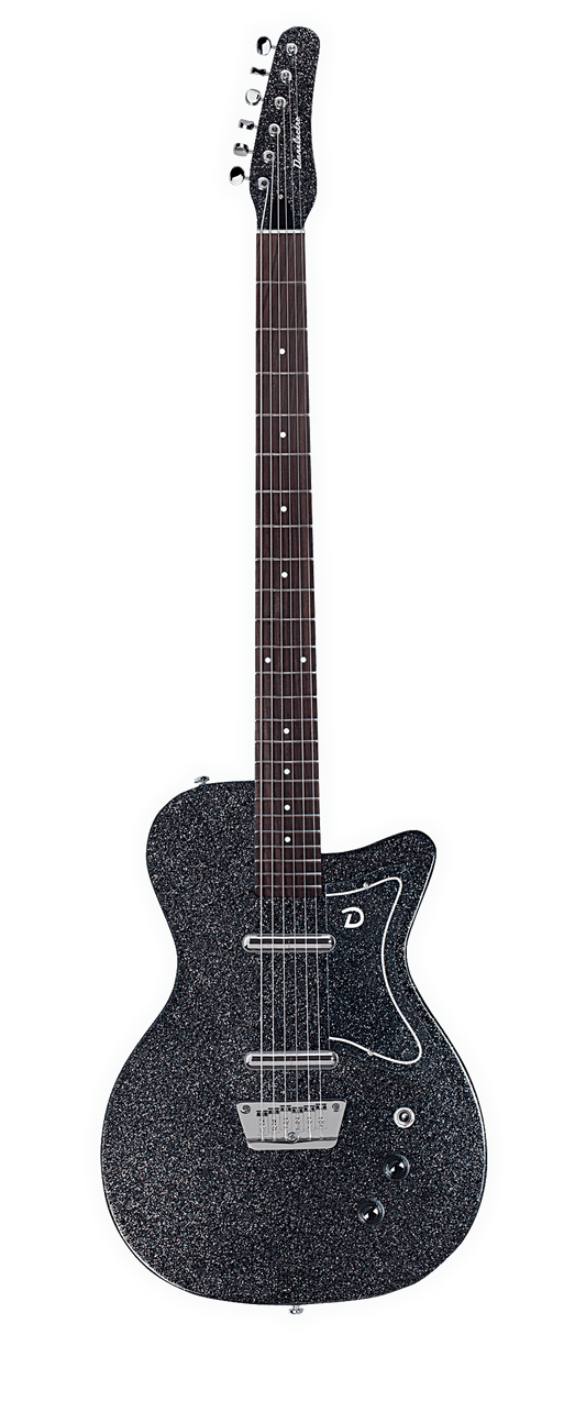 Danelectro '56 Baritone Dolphin Electric Guitar Black Metalflake