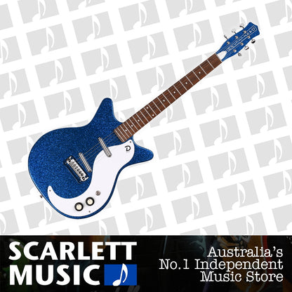 Danelectro '59M NOS+ Electric Guitar Blue Metal Flake — view 2