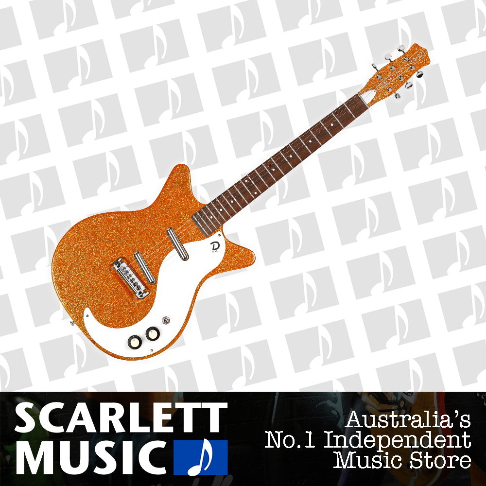 Danelectro '59M NOS+ Electric Guitar Orange Metal Flake — view 2