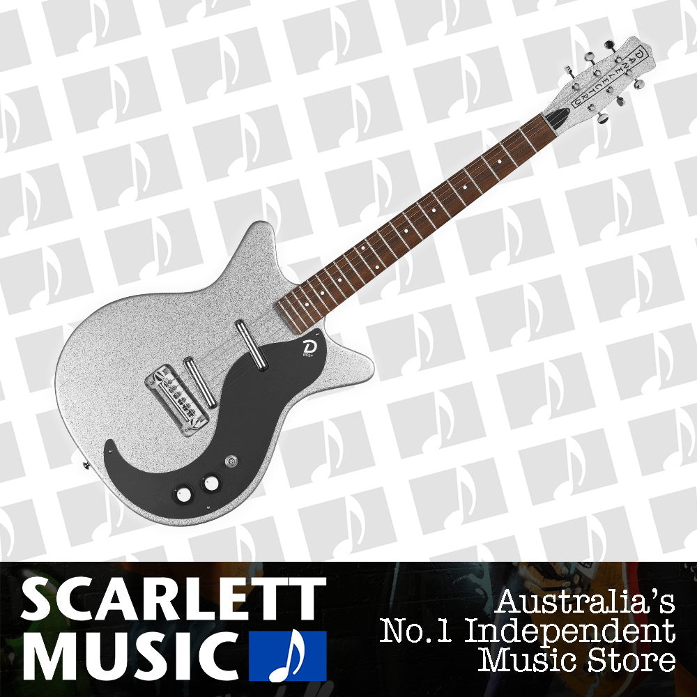Danelectro '59M NOS + Metalflake Electric Guitar Silver Metal — view 2