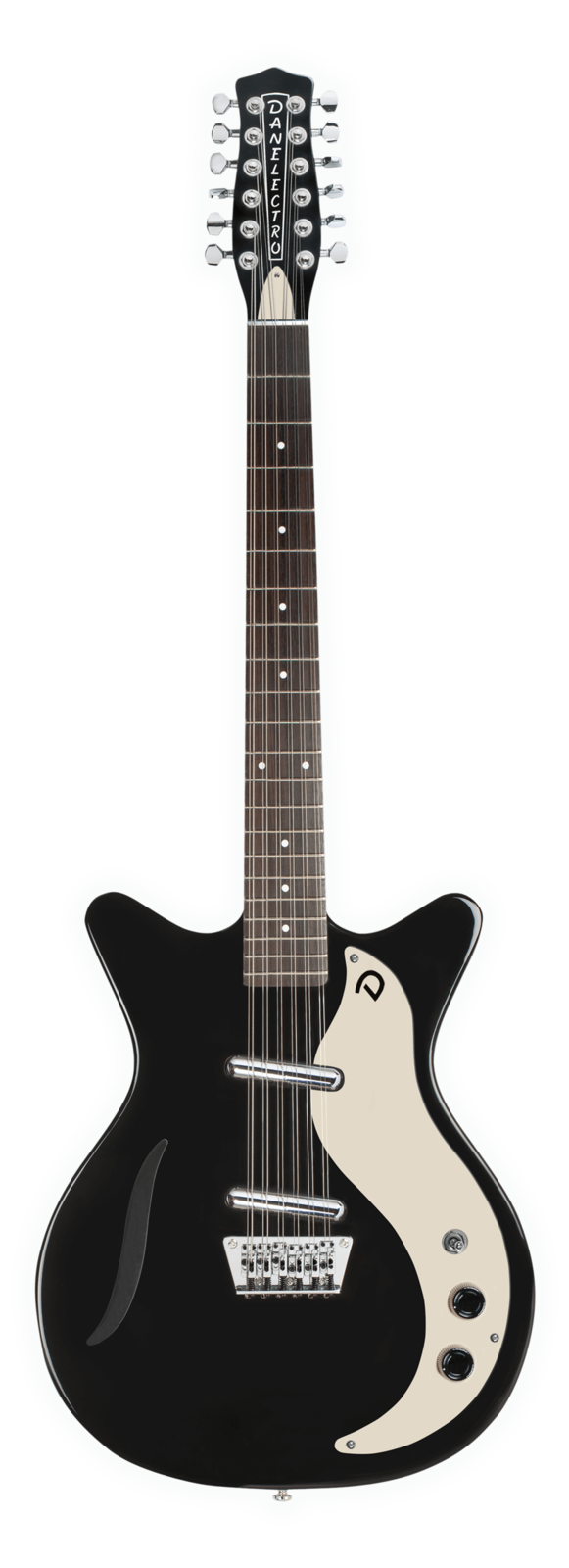Danelectro Vintage 12 String Semi Hollow Electric Guitar Gloss Black
