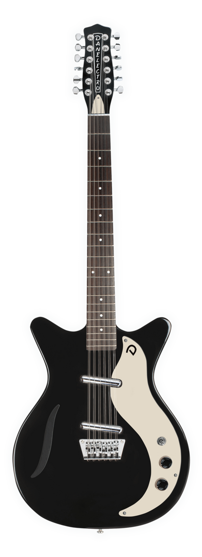 Danelectro Vintage 12 String Semi Hollow Electric Guitar Gloss Black