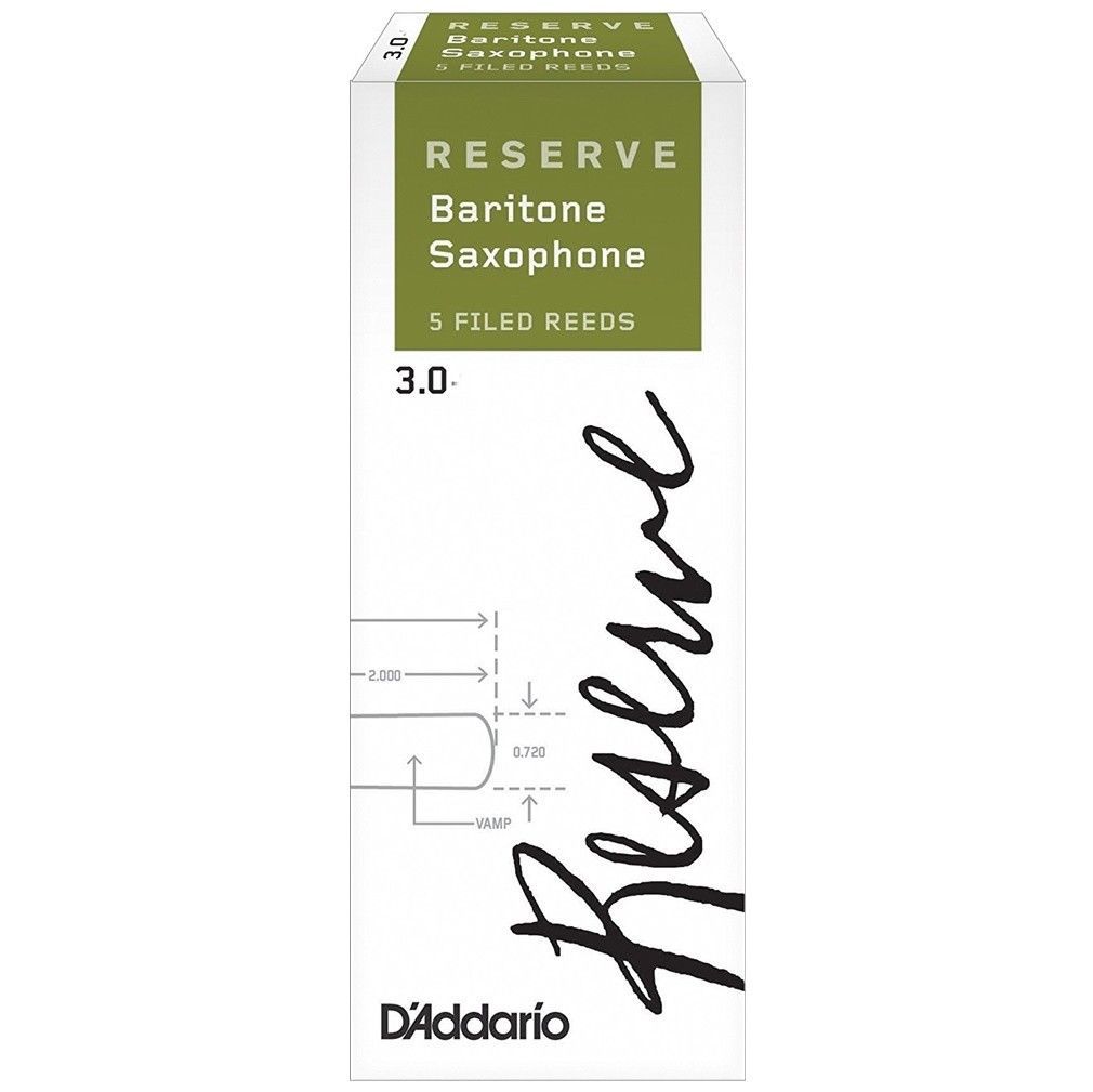 Reserve, Baritone Saxophone Reeds, Strength 3.0, 5-Pack