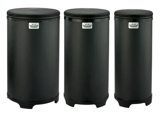 Remo Festival Tubano Set of 3 Black Matte Drum Kit