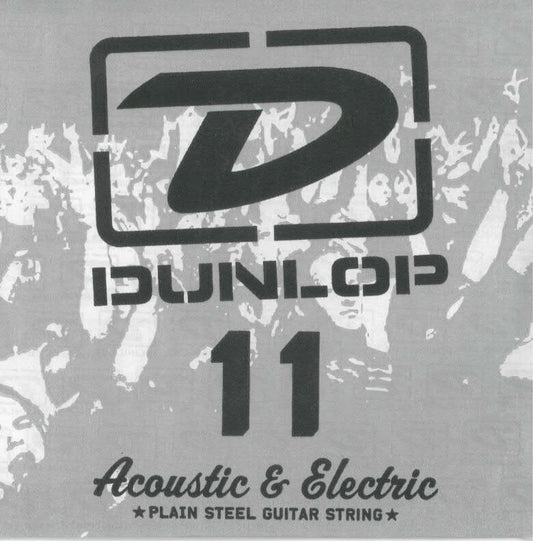 6 x Jim Dunlop DPS011 Single Plain Steel .011 B 2nd Electric Guitar String