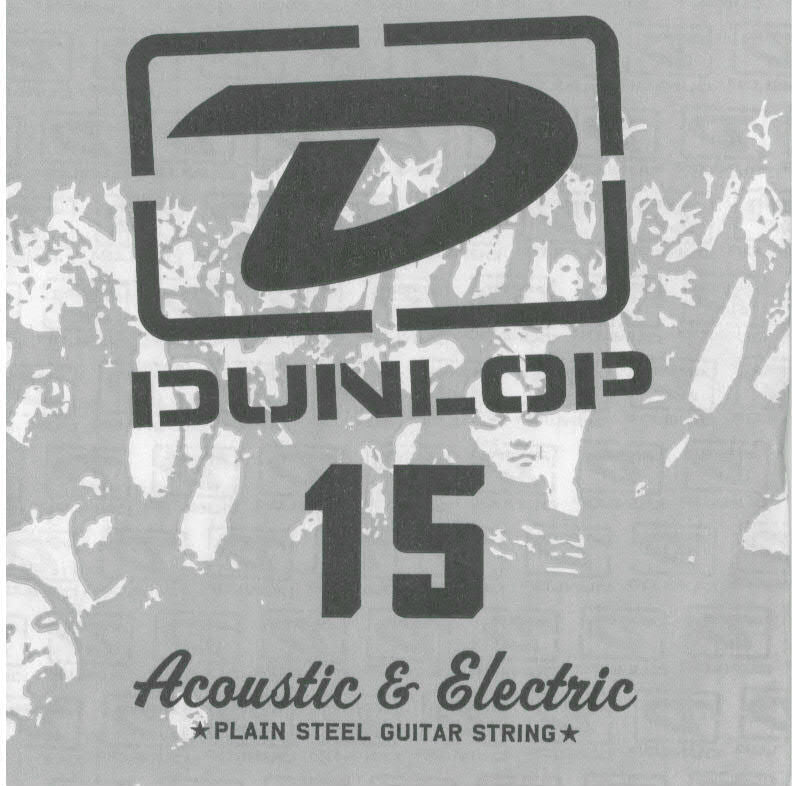 2 x Jim Dunlop DPS015 Single Plain Steel .015 B 2nd Acoustic Guitar String