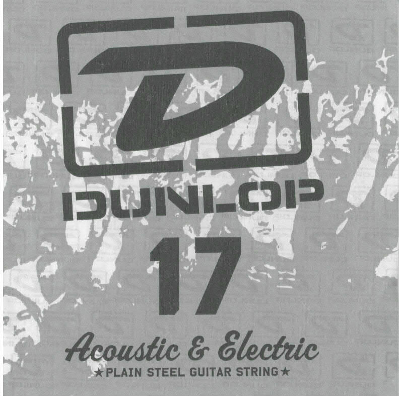 6 x Jim Dunlop DPS017 Single Plain Steel .017 Electric or Acoustic Guitar String