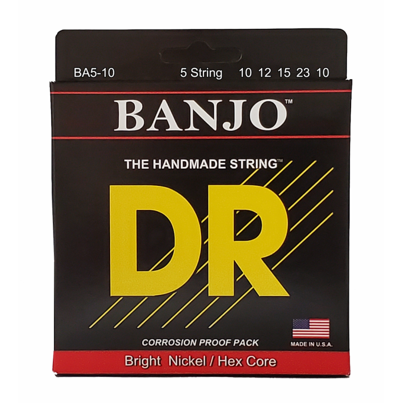 DR Banjo 5 String Set - Nickel Wound and Plain Strings for Bluegrass and Country Music