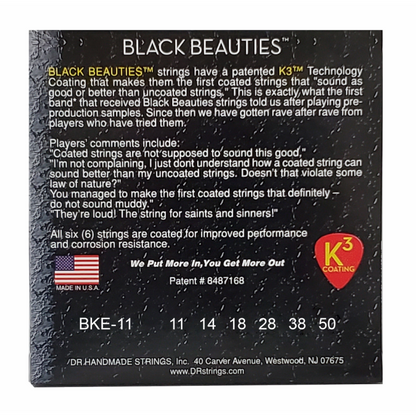 DR Black Beauties Electric Guitar Strings Heavy 11-50 Black Coated — view 3