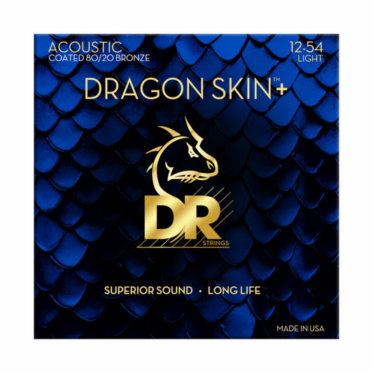 DR Dragon Skin+ 80/20 Acoustic Guitar Strings 12-54