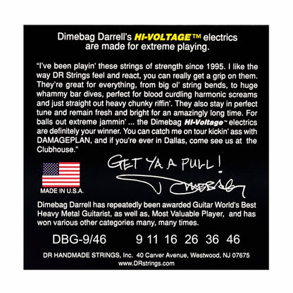 DR Hi-Voltage Dimebag Darrell Nickel Plated Electric Guitar Strings 9-46 Light to Medium — view 3