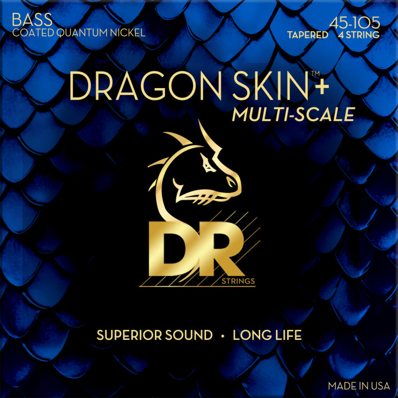 DR Dragon Skin+ Quantum Nickel Bass Strings 45-105 Multi-Scale