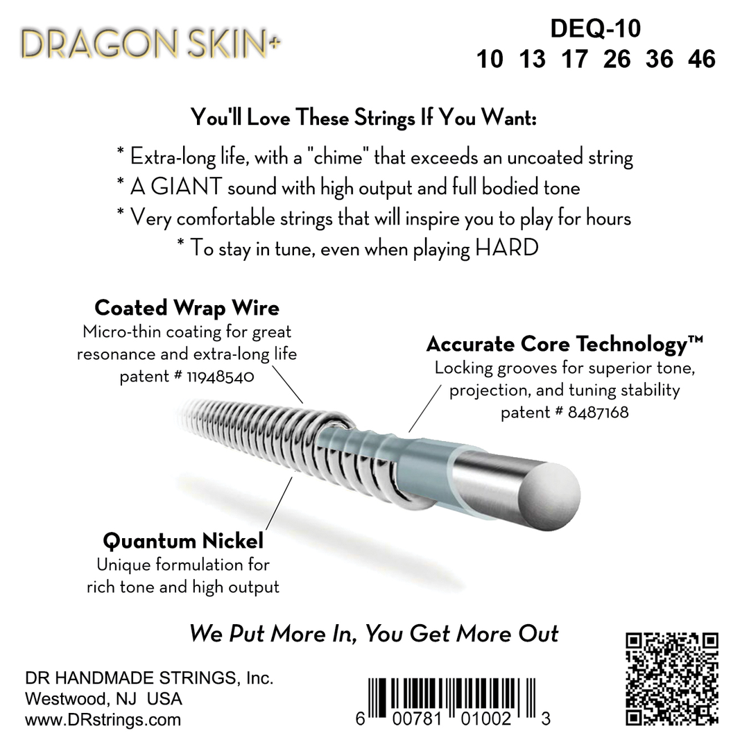 DR Dragon Skin+ Electric Guitar String Set 10-46 — view 2