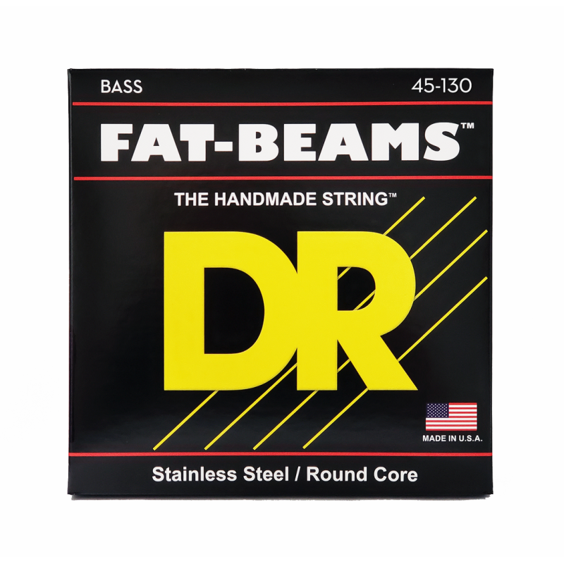 DR Fat-Beam Stainless Steel 5-String Bass Strings Medium to Heavy 45-130