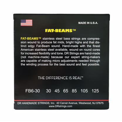 DR Fat-Beam Stainless Steel Bass Strings 6-String Medium 30-125 — view 3