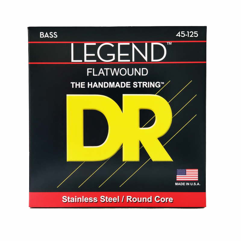 DR Legend Polished Flatwound Stainless Steel Bass Strings 5-String Medium 45-125