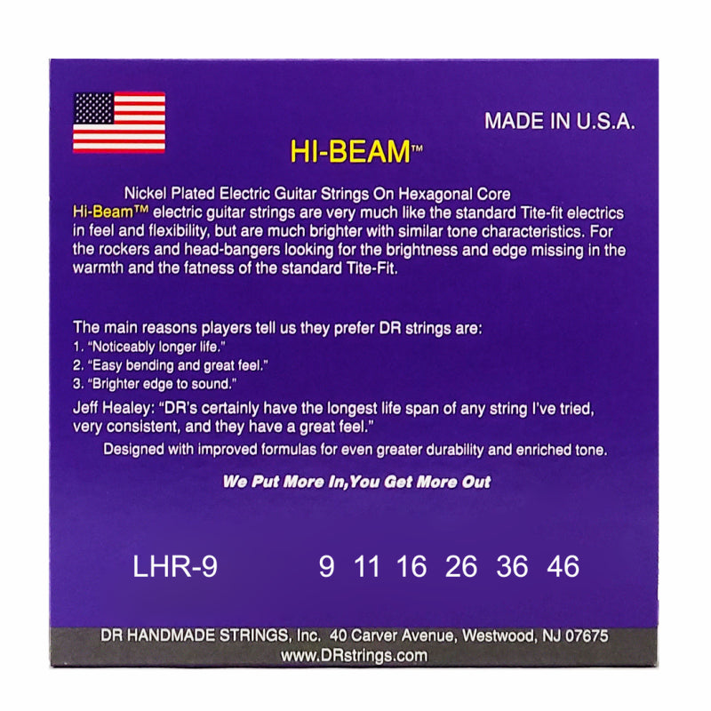 DR Hi-Beam Nickel Plated Electric Guitar Strings Light to Medium 9-46 — view 3