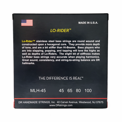 DR Lo-Rider Stainless Steel Bass Strings Light to Medium 45-100 — view 3