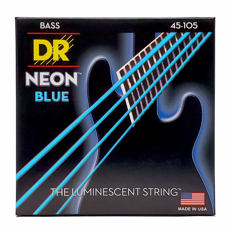DR Hi-Def Neon Blue Bass Strings Medium 45-105 K3 Coated