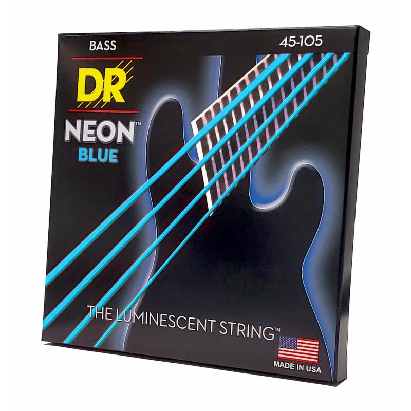 DR Hi-Def Neon Blue Bass Strings Medium 45-105 K3 Coated — view 2