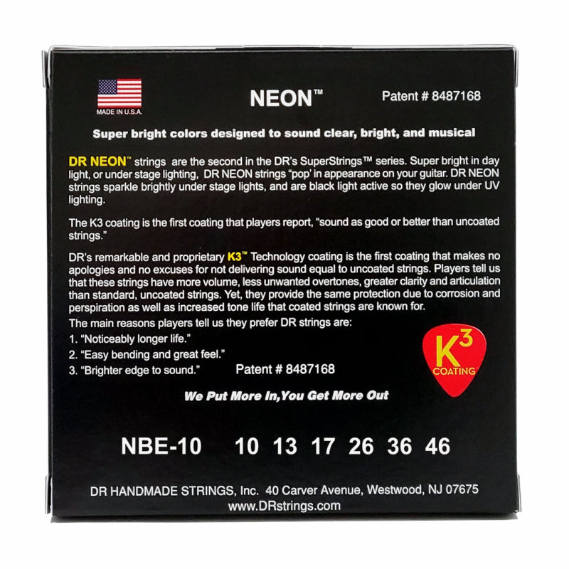 Dr Hi-Def Neon Blue Electric Guitar Strings Medium 10-46 — view 3
