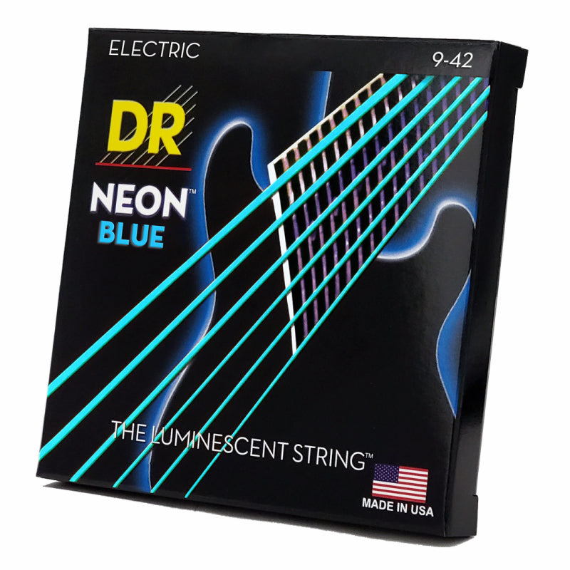 DR Hi-Def Neon Blue Electric Guitar Strings Light 9-42 — view 2