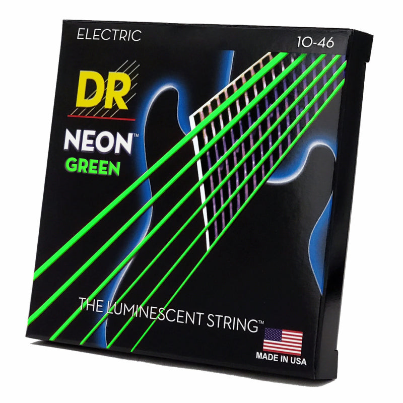 DR Hi-Def Neon Green Electric Guitar Strings Medium 10-46 — view 2