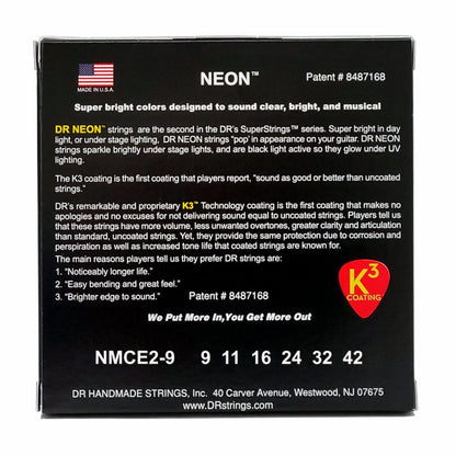 Dr Hi-Def Neon Multi-Color Electric Guitar Strings Light 9-42 (2-Pack) — view 3