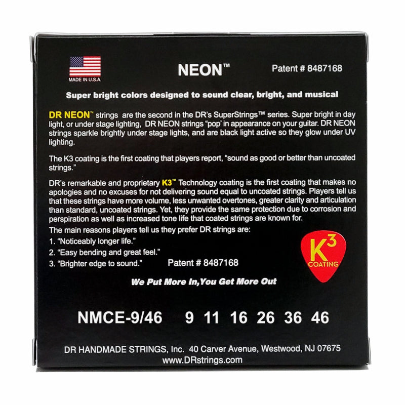 Hi-Def Neon Multi-Color Electric Guitar Strings 9-46 Light to Medium — view 3