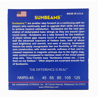 DR Sunbeam Nickel Plated 5-String Medium Bass Strings 45-125 — view 2