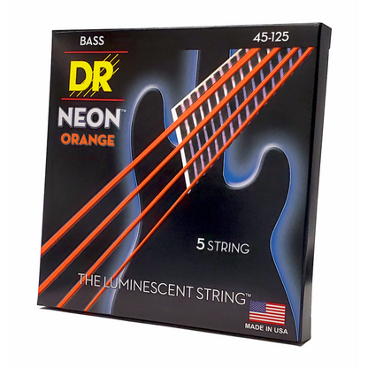 DR Hi-Def Neon Orange 5-String Bass Strings Medium 45-125 with K3 Coating — view 2