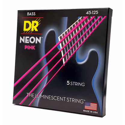 DR Hi-Def Neon Pink 5-String Bass Strings Medium 45-125 with K3 Coating — view 2