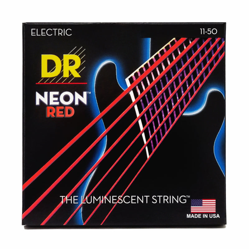 Dr Hi-Def Neon Red Electric Guitar Strings Heavy 11-50