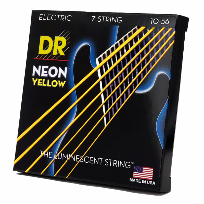 DR Hi-Def Neon Yellow Electric Guitar Strings 7-String Medium 10-56 — view 2