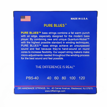 DR Pure Blues Quantum Nickel 5-String Bass Strings Light 40-120 — view 3