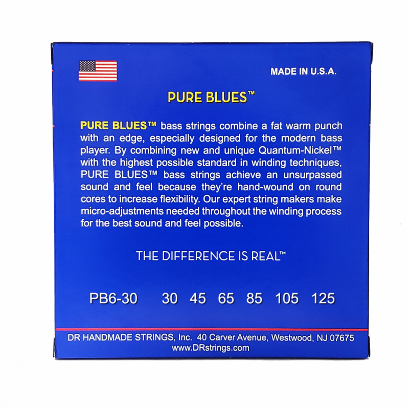 DR Pure Blues Quantum Nickel Bass Strings 6-String Medium 30-125 — view 3