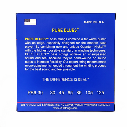 DR Pure Blues Quantum Nickel Bass Strings 6-String Medium 30-125 — view 3