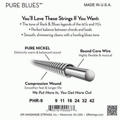 DR Pure Blues Light Nickel Electric Guitar Strings 9-42 — view 4